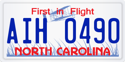 NC license plate AIH0490
