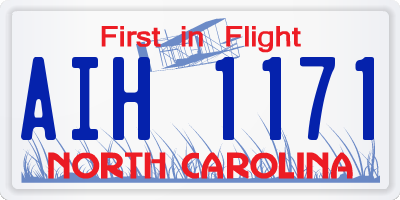 NC license plate AIH1171