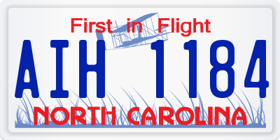 NC license plate AIH1184