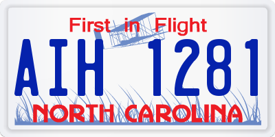 NC license plate AIH1281