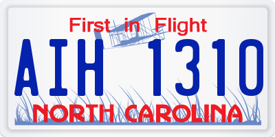 NC license plate AIH1310