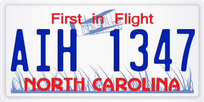 NC license plate AIH1347