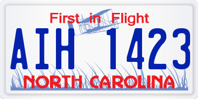NC license plate AIH1423