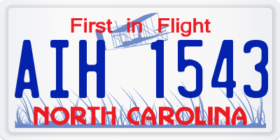 NC license plate AIH1543