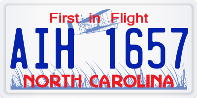 NC license plate AIH1657