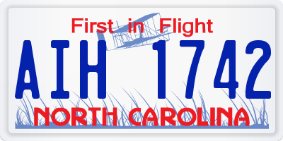 NC license plate AIH1742