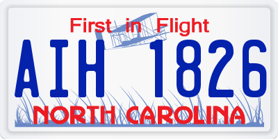 NC license plate AIH1826