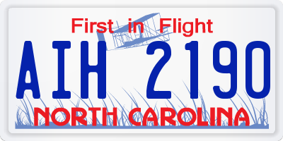 NC license plate AIH2190