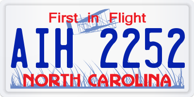 NC license plate AIH2252
