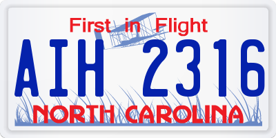 NC license plate AIH2316