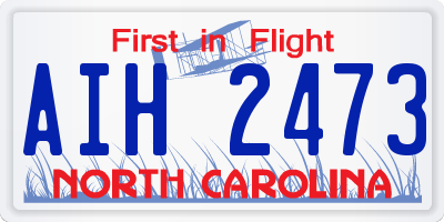 NC license plate AIH2473