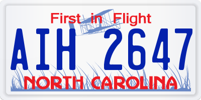 NC license plate AIH2647