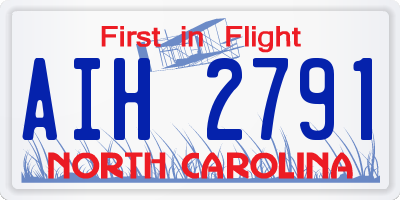 NC license plate AIH2791