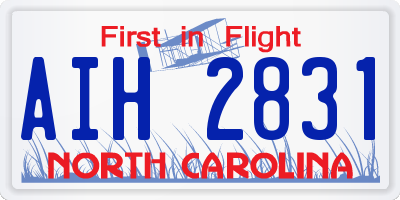 NC license plate AIH2831