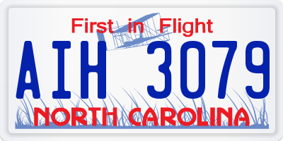 NC license plate AIH3079