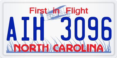 NC license plate AIH3096