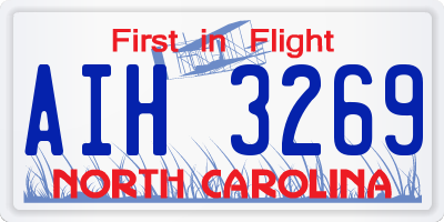 NC license plate AIH3269