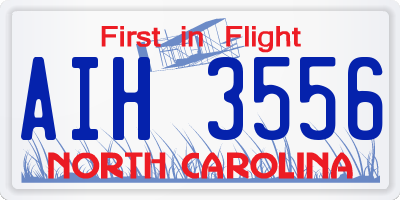 NC license plate AIH3556