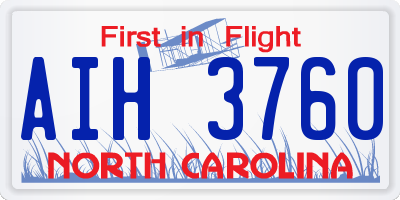 NC license plate AIH3760