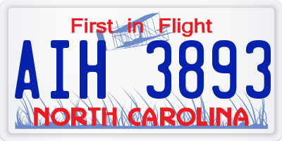 NC license plate AIH3893