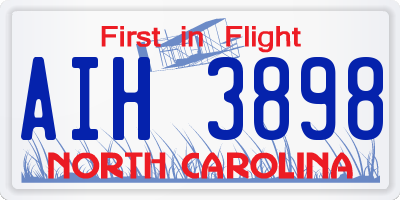 NC license plate AIH3898