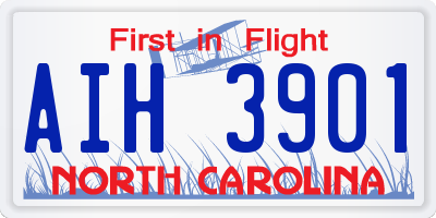 NC license plate AIH3901
