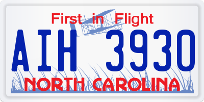 NC license plate AIH3930