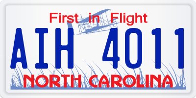 NC license plate AIH4011