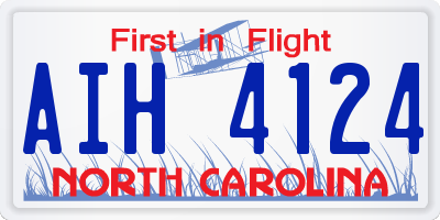 NC license plate AIH4124