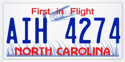 NC license plate AIH4274