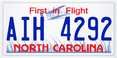 NC license plate AIH4292