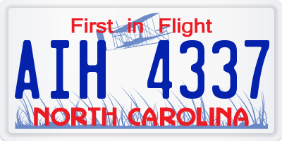 NC license plate AIH4337