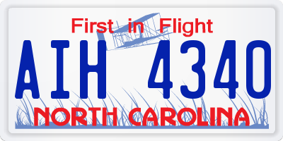 NC license plate AIH4340