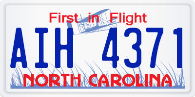 NC license plate AIH4371