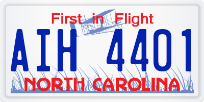 NC license plate AIH4401
