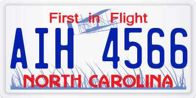 NC license plate AIH4566
