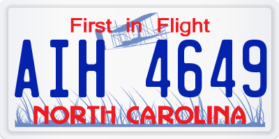 NC license plate AIH4649