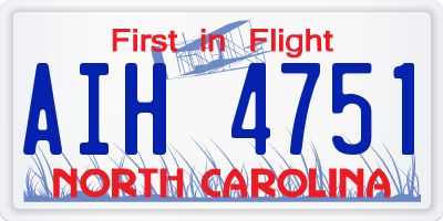 NC license plate AIH4751