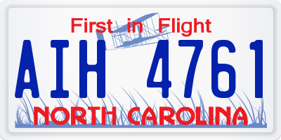 NC license plate AIH4761