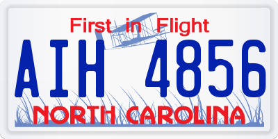 NC license plate AIH4856
