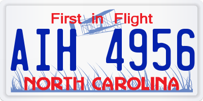 NC license plate AIH4956