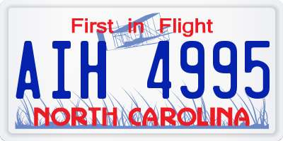 NC license plate AIH4995