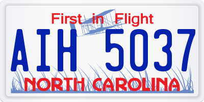 NC license plate AIH5037