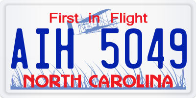 NC license plate AIH5049