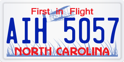 NC license plate AIH5057