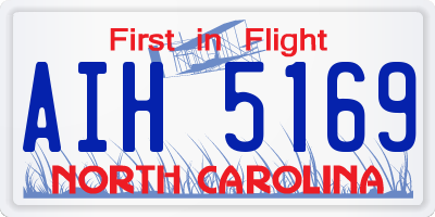 NC license plate AIH5169