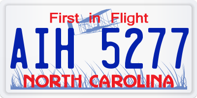 NC license plate AIH5277