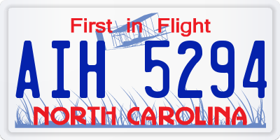 NC license plate AIH5294