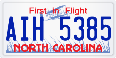 NC license plate AIH5385