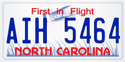 NC license plate AIH5464